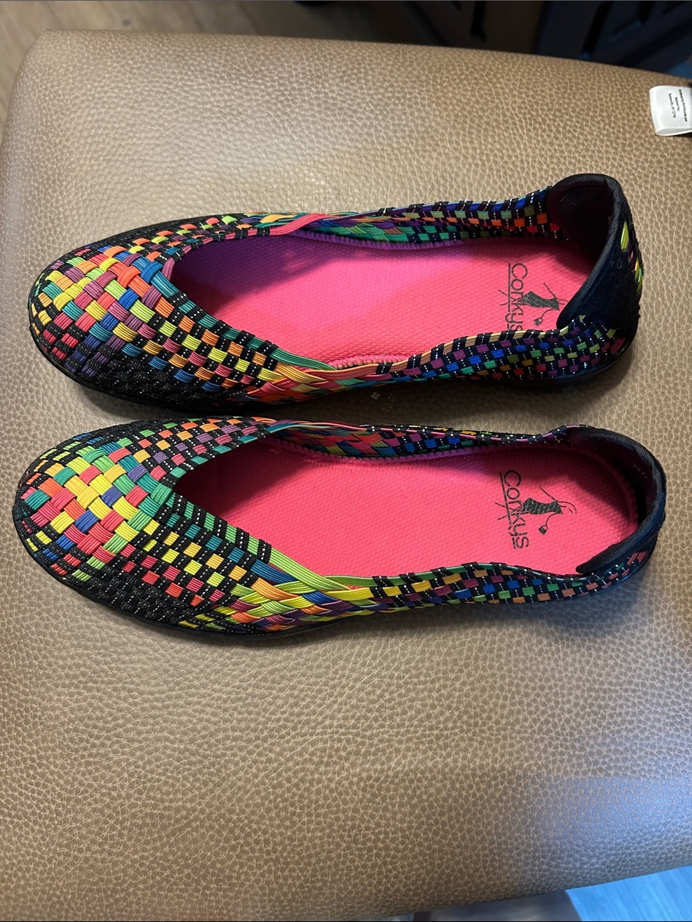 Corky’s Women Multicolored Sidewalk Woven Ballet Slip-on Flats.